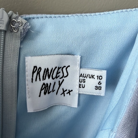 Princess Polly cottage hill mini dress baby blue. Size 6 - Picture 3 of 4